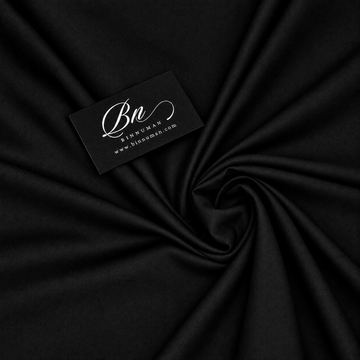ROYAL BOSSKI FABRIC | PREMIUM UNSTITCHED 4-SEASON WASH & WEAR JET BLACK