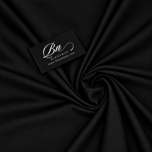 ROYAL BOSSKI FABRIC | PREMIUM UNSTITCHED 4-SEASON WASH & WEAR JET BLACK