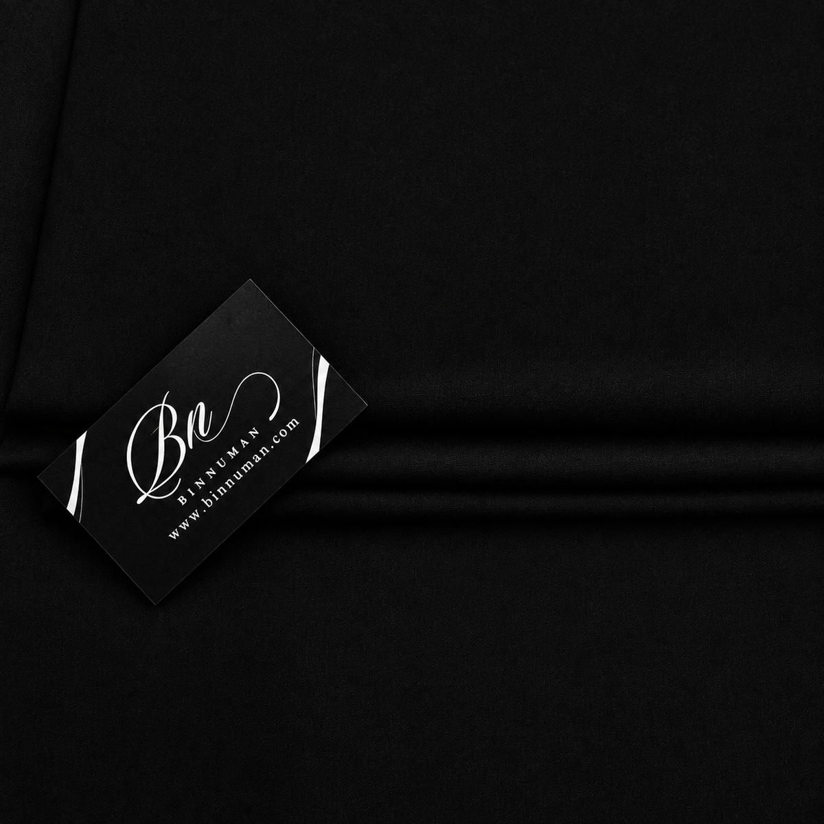 ROYAL BOSSKI FABRIC | PREMIUM UNSTITCHED 4-SEASON WASH & WEAR JET BLACK